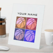 ポップ・アートのArt Basketballお名前 台座サイン (インサイチュ)