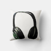 ポップ・アートのArt Black & White Headphone クッション (裏面)