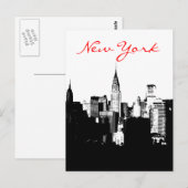 ポップ・アートのArt Black & White New York City Post Card ポストカード (正面/裏面)