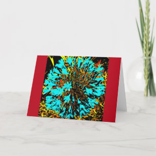 ポップ・アートのArt Blue Flower Ball Card カード