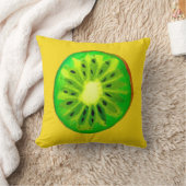 ポップ・アートのart bright kiwi fruitオリジナル水彩 クッション (ブランケット)