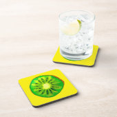 ポップ・アートのart bright kiwi fruitオリジナル水彩 コースター (右側)