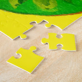 ポップ・アートのart bright kiwi fruitオリジナル水彩 ジグソーパズル (側面)