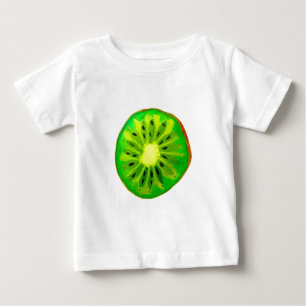 ポップ・アートのart bright kiwi fruitオリジナル水彩 ベビーTシャツ