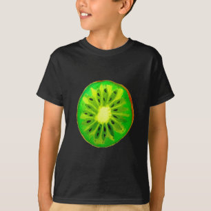 ポップ・アートのart bright kiwi fruitオリジナル水彩 tシャツ