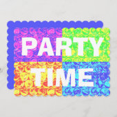 ポップ・アートのart bubble wrap誕生日パーティー 招待状 (正面/裏面)