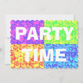 ポップ・アートのart bubble wrap誕生日パーティー 招待状