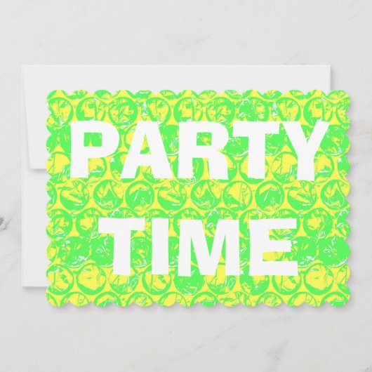 ポップ・アートのart bubble wrap誕生日パーティー 招待状 (正面)