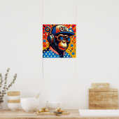 ポップ・アートのART CHIMP 6 ポスター (キッチン)