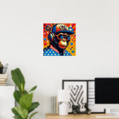ポップ・アートのART CHIMP 6 ポスター (ホームオフィス)