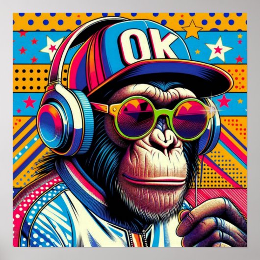 ポップ・アートのART CHIMPANZEE 10 ポスター (正面)