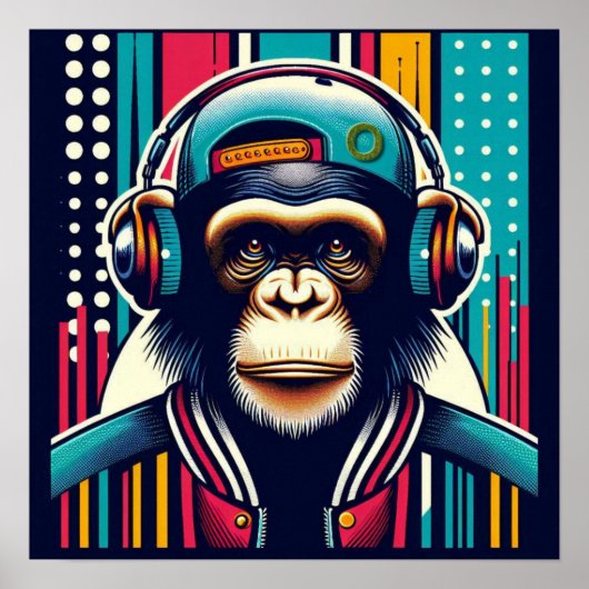 ポップ・アートのART CHIMPANZEE 2 ポスター (正面)