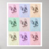 ポップ・アートのArt Dogフォトモダントレンディーレトロカラーブロック ポスター (正面)