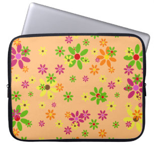 ポップ・アートのArt Flowersシームレスパターン+アイディア ラップトップスリーブ