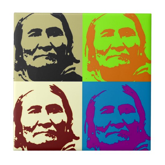 ポップ・アートのArt Freedom Fighter Geronimo タイル (正面)