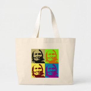 ポップ・アートのArt Freedom Fighter Geronimo ラージトートバッグ