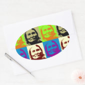 ポップ・アートのArt Freedom Fighter Geronimo 楕円形シール (封筒)