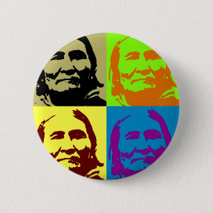ポップ・アートのArt Freedom Fighter Geronimo 缶バッジ