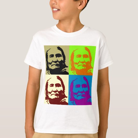 ポップ・アートのArt Freedom Fighter Geronimo Tシャツ (正面)