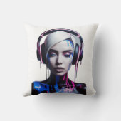 ポップ・アートのArt Friends:音楽と笑いティー クッション (裏面)