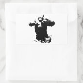 ポップ・アートのArt Gorilla Beating Chest Rectangle 長方形シール (バッグ)