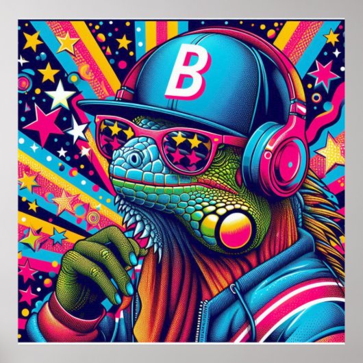 ポップ・アートのART IGUANA B BOY 6 ポスター (正面)