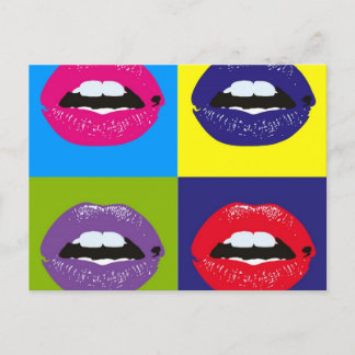 ポップ・アートのArt Lipsパターン設計 ポストカード