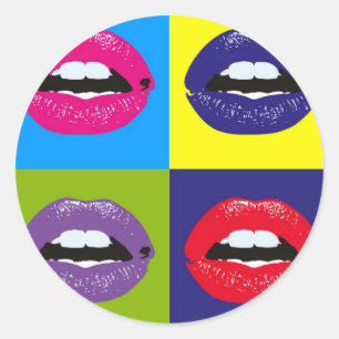ポップ・アートのArt Lipsパターン設計 ラウンドシール