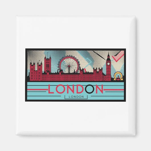 ポップ・アートのArt London Skyline Magnet マグネット (正面)