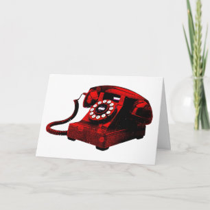 ポップ・アートのArt Old Desk Telephone Box カード