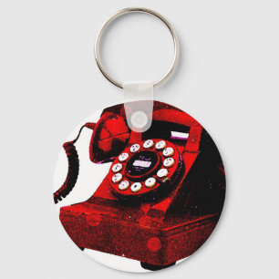 ポップ・アートのArt Old Desk Telephone Box キーホルダー
