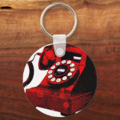 ポップ・アートのArt Old Desk Telephone Box キーホルダー (正面)