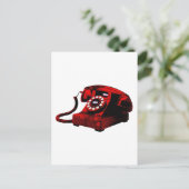 ポップ・アートのArt Old Desk Telephone Box ポストカード (スタンド正面)