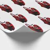 ポップ・アートのArt Old Desk Telephone Box ラッピングペーパー (角)