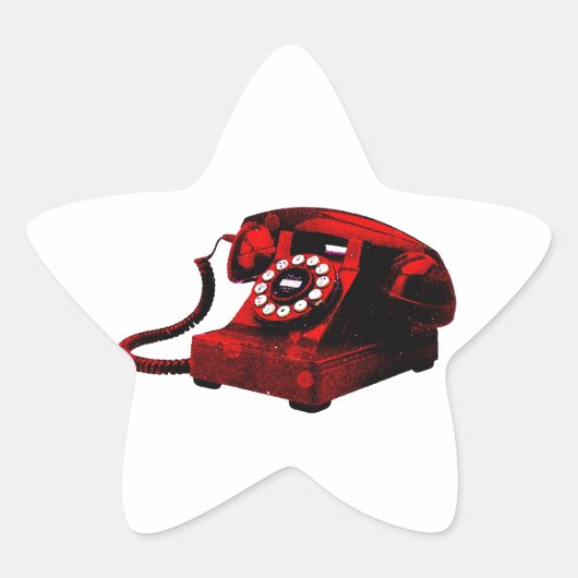 ポップ・アートのArt Old Desk Telephone Box 星シール (正面)