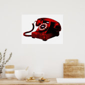 ポップ・アートのArt Old Red Desk Telephone Box ポスター (キッチン)