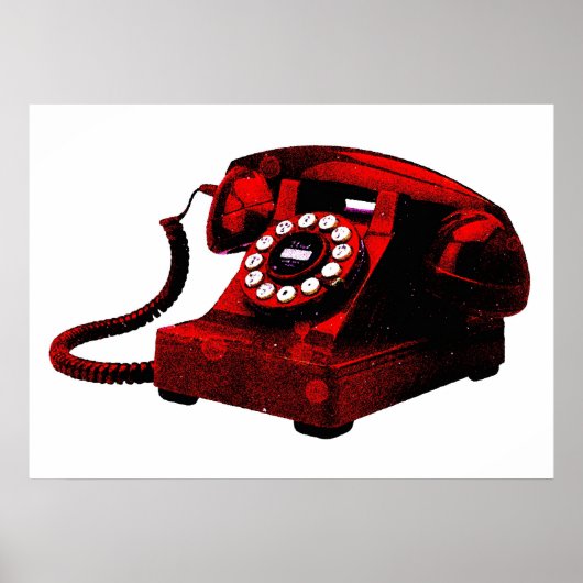 ポップ・アートのArt Old Red Desk Telephone Box ポスター (正面)