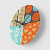 ポップ・アートのart pattern -裁縫 ラウンド壁時計 (傾斜)