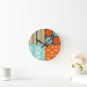 ポップ・アートのart pattern -裁縫 ラウンド壁時計 (ホーム)