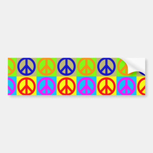 ポップ・アートのArt Peace Sign Symbol Bumper Sticker バンパーステッカー (正面)