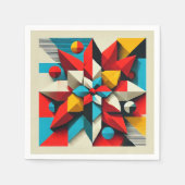 ポップ・アートのArt Poinsettia抽象芸術幾何学的な分離 スタンダードカクテルナプキン (正面)