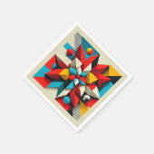 ポップ・アートのArt Poinsettia抽象芸術幾何学的な分離 スタンダードカクテルナプキン (角)