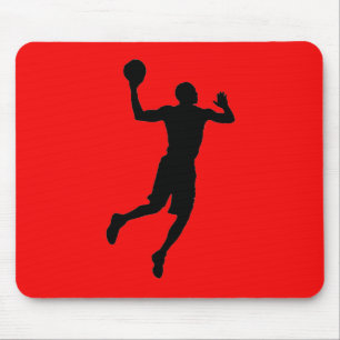 ポップ・アートのArt Red Black Basketball Playerシルエット マウスパッド