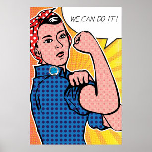 ポップ・アートのArt Rosie the Riveter我々はそれを行うことができる!水玉模様 ポスター