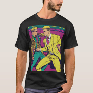 ポップ・アートのArt Tees -はっきりした、Bright、よくはしゃぐ Tシャツ