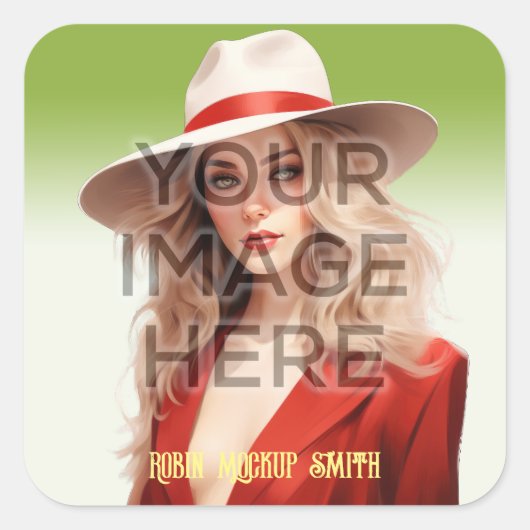 ポップ・アートのCulture Signable Add Photoパーソナライズされたカスタム スクエアシール (正面)