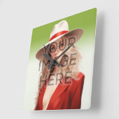 ポップ・アートのCulture Signable Add Photoパーソナライズされたカスタム スクエア壁時計 (傾斜)