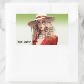 ポップ・アートのCulture Signable Add Photoパーソナライズされたカスタム 長方形シール (バッグ)