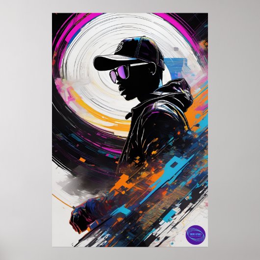 ポップ・アートのDJアート ポスター (正面)