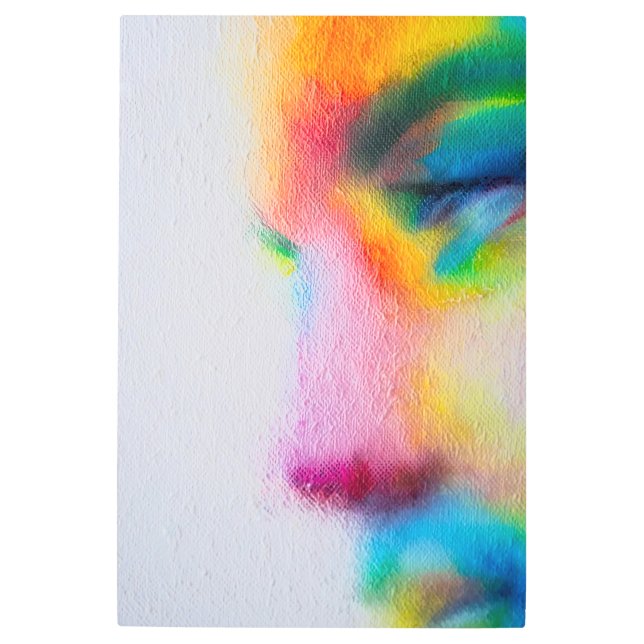 ポップ・アートのFemme：カラー分解 メタルプリント (正面)